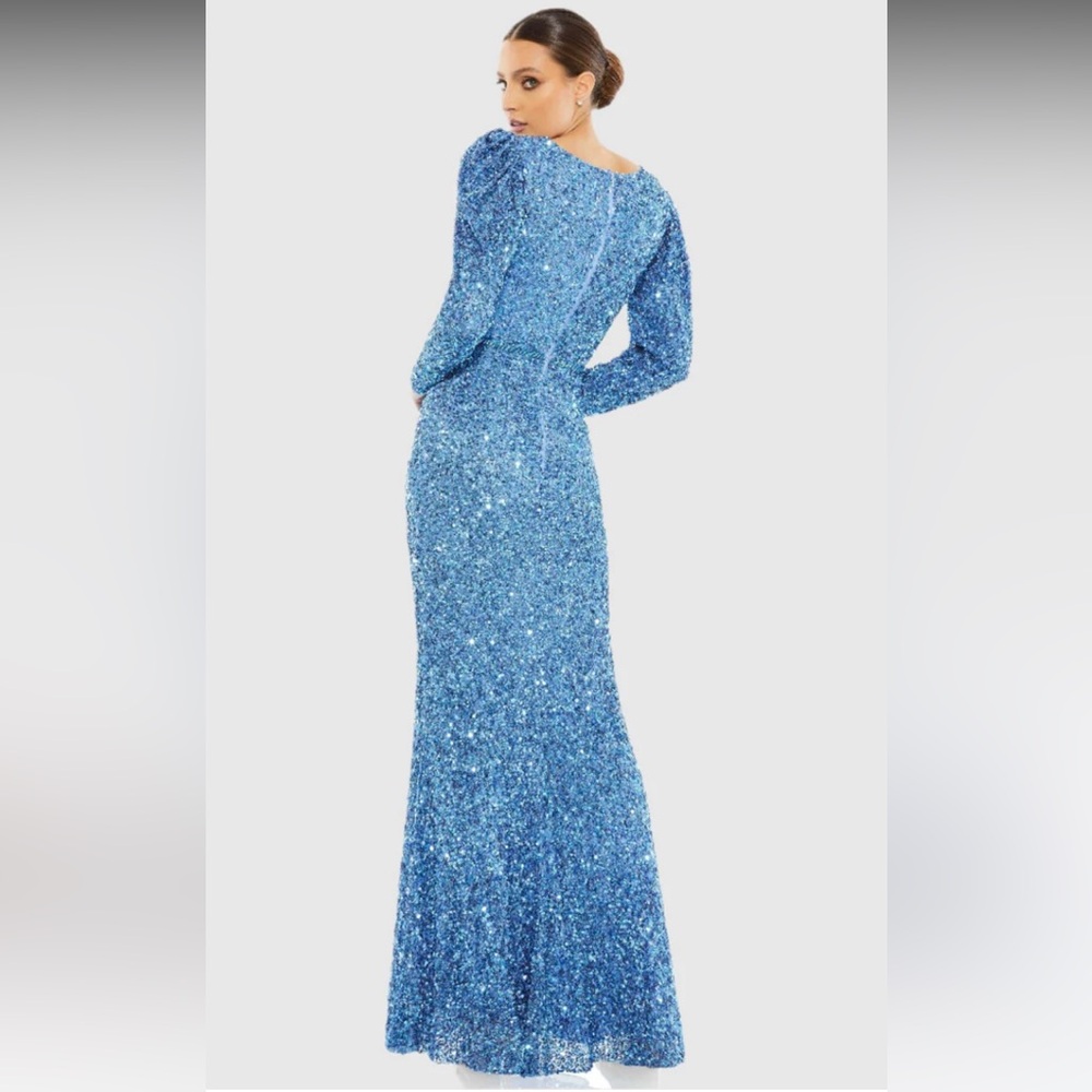 🦋MAC DUGGAL Blue Sequin Gown 5510 - Picture 2 of 7